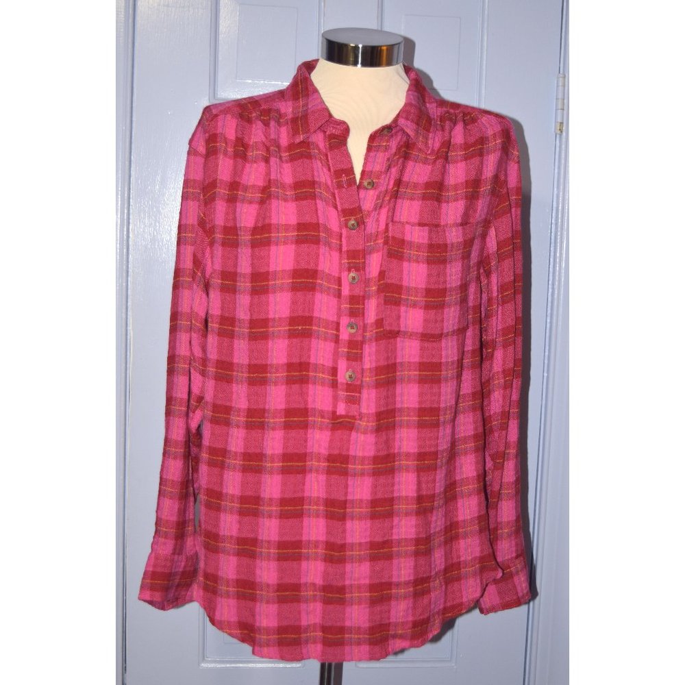 NWT Anthropologie Plaid Pullover Top